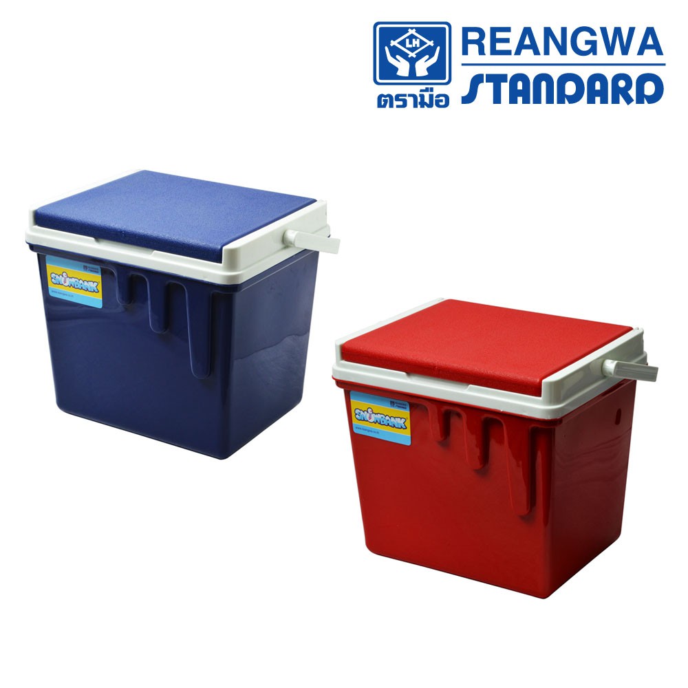 REANGWA STANDARD-SNOW BANK กระติกคูลเลอร์เหลี่ยม ฝาสไลด์ 18 ลิตร  มี 2 สี แดง และน้ำเงิน - RW 3001