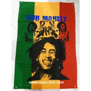 RASTA FLAG ธงราสต้าขนาดใหญ่ 30 x 45 นิ้ว ลาย BOB ใช้ตกแต่งสถานที่สไตล์ราสต้า