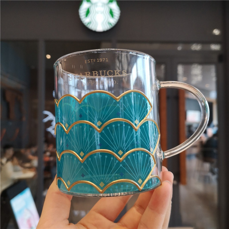 Starbucks Scallop Phnom Penh Fish Scale Cup Mermaid Anniversary Mug Girls Small Fresh Glass Water Cup
