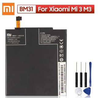 Original XIAOMI BM31เปลี่ยนแบตเตอรี่สำหรับXiaomi Mi 3 M3 Mi3 Authenticโทรศัพท์แบตเตอรี่3050MAh