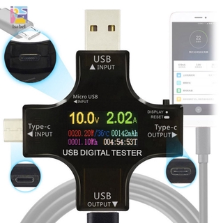 เครื่องทดสอบแรงดันไฟฟ้ามัลติฟังก์ชั่น Type - C Usb Meter Tester Lcd