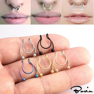 No-piercing แหวนจมูกปลอม รูปเกือกม้า