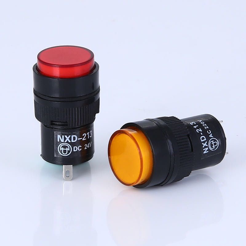 NXD-213 ไฟ LED ขนาดเล็กไฟสัญญาณไฟแสดงสถานะเปิด 16 มม. สีแดงสีเขียวสีเหลือง 12V 24V 220V - รูปที่ 3