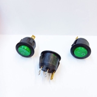 Push Switch สวิตซ์ 2ขา 3ขา  2ทาง  KCD1 6A 250V 12v  16mm (กลม) เขียว ดำ แดง