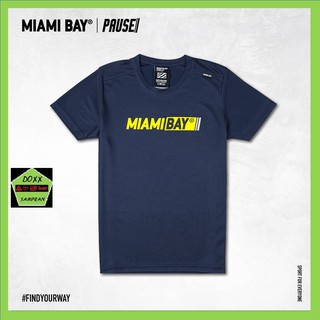 Miami Bay เสื้อคอกลม ผ้ากีฬา รุ่น  Pause สีกรม