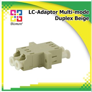 ข้อต่อกลางไฟเบอร์ออฟติก LC Adaptor Fiber optic Multi-mode Duplex Beige (BISMON)