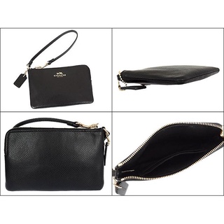 ของแท้ Coach F53429 CORNER ZIP WRISTLET IN CROSSGRAIN LEATHER