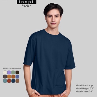 INSPI พื้นฐานเสื้อเชิ้ตขนาดใหญ่สําหรับผู้ชายเสื้อยืดธรรมดาท็อปส์ซูสําหรับผู้หญิงความงามด้านบนพล mz|