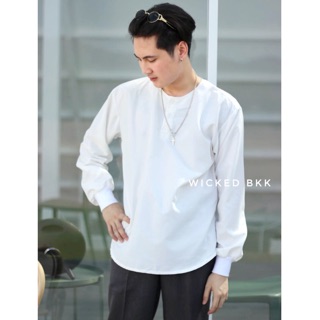 เสื้อเเขนยาวคอกลมแขนจั๊ม