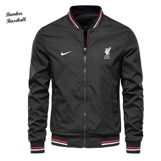 เสื้อแจ็กเก็ตเบสบอล มีซิป ลายโลโก้ Liverpool แบบดั้งเดิม