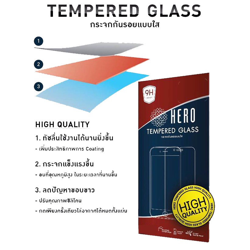 Apple iPhone 7 Plus/8 Plus HERO Tempered Glass กระจกกันรอย กระจกนิรภัย รุ่นคุ้มค่า ราคาถูก แบรนด์ญี่ปุ่น(ของ100%)