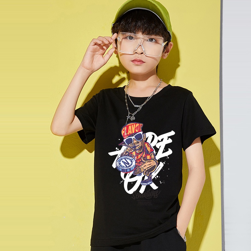 H192(ส่งจากไทย)เสื้อยืดเด็กแขนสั่ง ลายแฟชั่นสวยน่ารับ.ใส่ได้ทั้งเด็กชายและเด็กหญิง