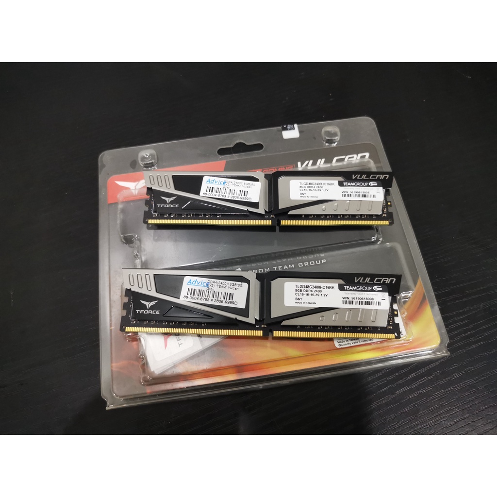 RAM TEAMGROUP VULCAN DDR4 16GB(8X2)/2400 สินค้ามือ2