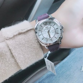 🎀 (สด-ผ่อน) นาฬิกาข้อมือCoach สายยางสีม่วง 14503144 Coach, Boyfriend, Womens Watch, Stainless Steel