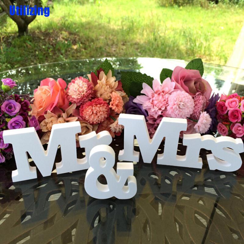 (Utilizing) ป้ายฉลากตัวอักษร Mr & Mrs สีขาว สําหรับงานเลี้ยงวันเกิด
