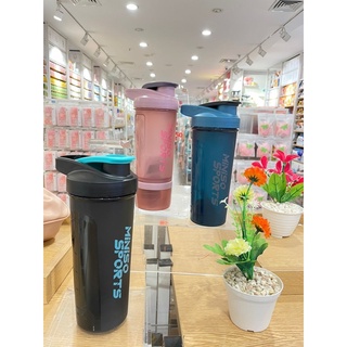 Miniso SPORTS SHAKER ขวดน้ําดื่ม 800 มล. สีชมพูดํา