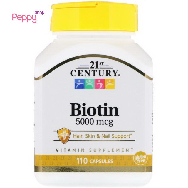 21st Century Biotin Super Potency 5000 mcg 110 Capsules ไบโอติน ซุปเปอร์ โปเท็นซี 5000 มิลลิกรัม 110 แคปซูล