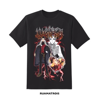 เสื้อยืดผ้าฝ้ายพิมพ์ลายแฟชั่น Lucifer OBEY ME | Homage TEE Ko0k