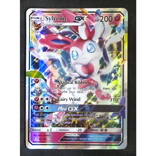 Sylveon GX Card 92/145 นิมเฟีย Pokemon Card Gold Flash Light (Glossy) ภาษาอังกฤษ