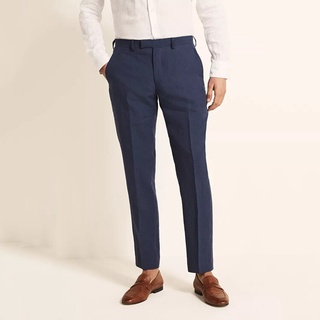 Custom Indigo Linen Trousers Men Tailored