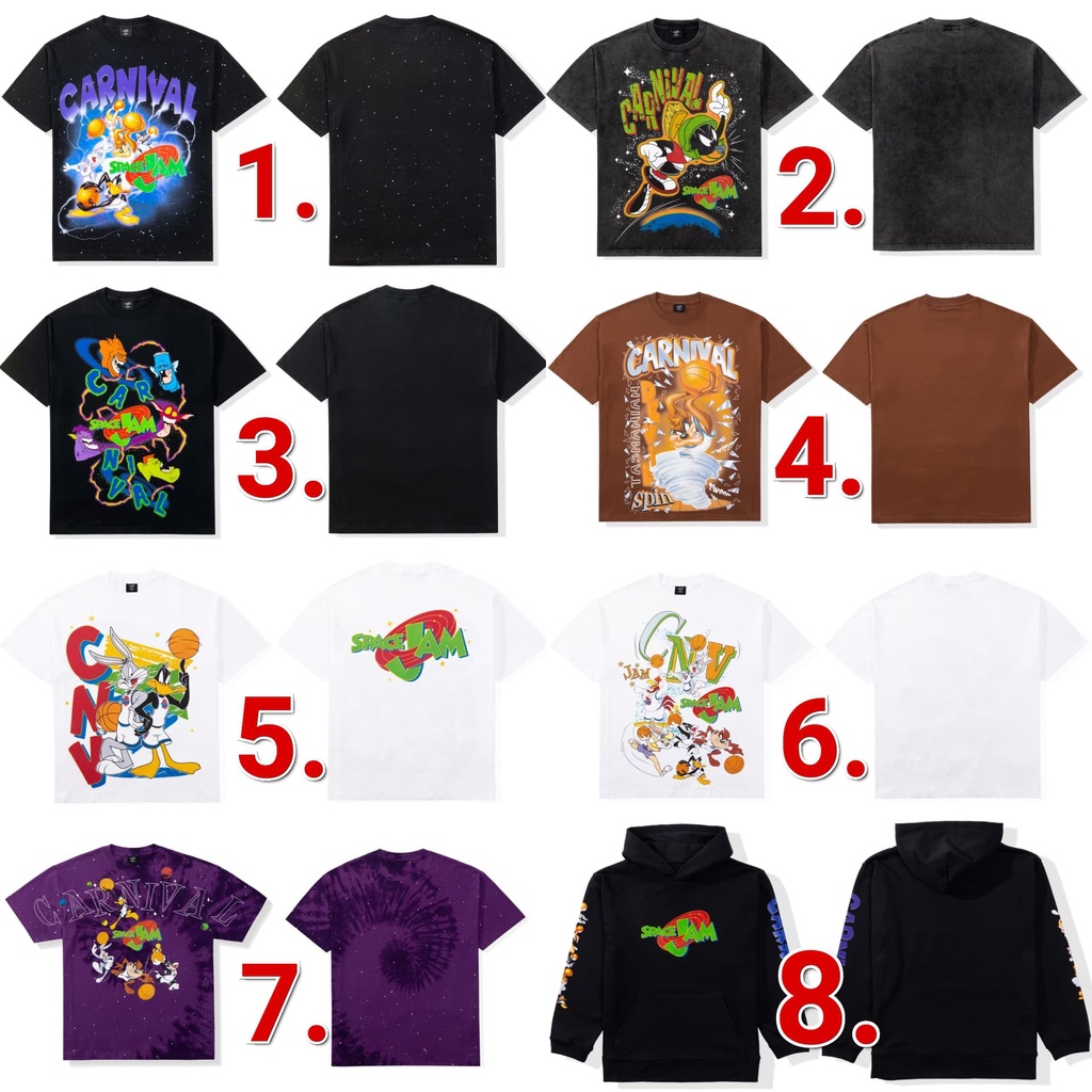 [ ของแท้ ] เสื้อยืด CARNIVAL x Space Jam Collection T-SHIRT ของใหม่ ลายใหม่ล่าสุด !!! (  พร้อมส่ง )