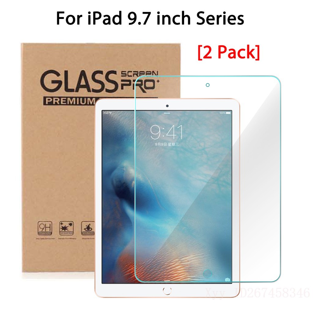 [2 Pack] i-Pad 9.7 Inch i-Pad 5th 2017 i-Pad 6th 2018 i-Pad Air Air 2 i-Pad Pro Screen Protector Tempered Glass