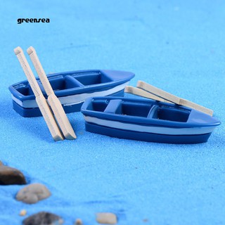 Greensea_ เรือจําลอง 1 ชิ้น และโมเดลเรือบอนไซจําลอง ขนาดเล็ก 2 ชิ้น สําหรับตกแต่งบ้านตุ๊กตา