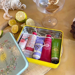 LOccitane Shea Butter แฮนด์ครีมพร้อมกระเป๋าเหล็ก 5 ชิ้น / 30 มล.