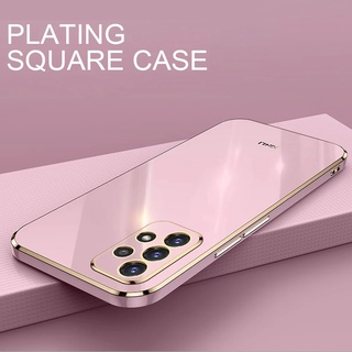 เคส Samsung A72 เคลือบเจลซิลิโคนอ่อนแบบหรูหรา เคสเคลือบมันสี่เหลี่ยม เคสโทรศัพท์ Samsung เคสกล้องที่แม่นยำ