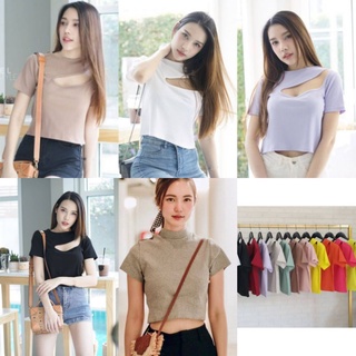 🔥มาเพิ่มแล้ว 🔥Crop top cutout topshop   แต่งช่องตรงช่วงอกบนเพิ่มความเซ็กซี่  มี 2 รุ่นน้า  สีน่าร๊ากกก  คตติ้งเนี๊ยบ