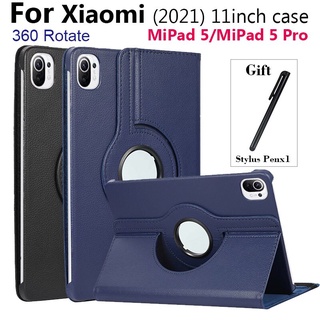 เคสหนัง Pu แบบหมุนได้ 360 องศาสําหรับ Xiaomi Mipad 5 Pro / Mipad 5 2021 5 Pro 11 นิ้ว 2021