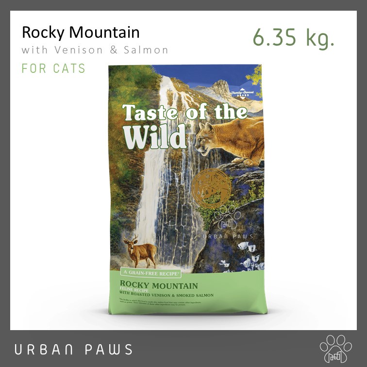 อาหารแมว Taste of The Wild - Rocky Mountain สูตรเนื้อกวางและปลาแซลมอน ขนาด 6.35 Kg.
