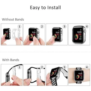 เคสซิลิโคนใสแบบนุ่ม (ไม่มีหน้าจอ) เข้ากันได้กับ Apple Watch 49/46/45/41/44/40/42/38mm Series Ultra/11/10/9/8/7/SE/6/5/4/3/2/1