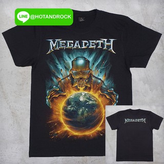 เสื้อยืดเนื้อ Cotton 💯 สัมผัสนุ่ม เบาสบาย MEGADETH สีดำ