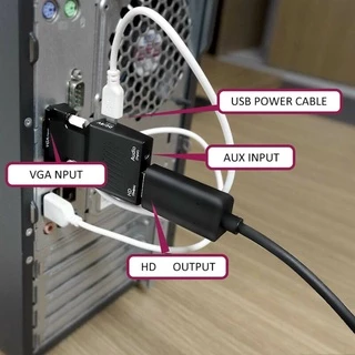 VGA Male TO HDTV Female Converter Adapter Dongle with 3.5mm Stereo Audio