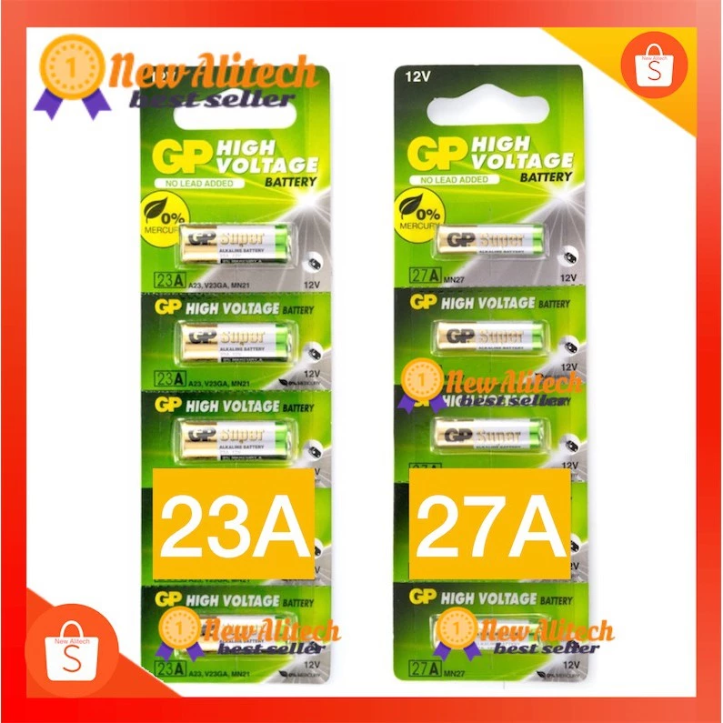 New ถ่าน GP CR2032 27A GP 23A LR44 ของแท้100% Alkaline Battery 12V. ถ่านกริ่งไร้สาย รีโมตรถยนต์ Car Remote Door Remote