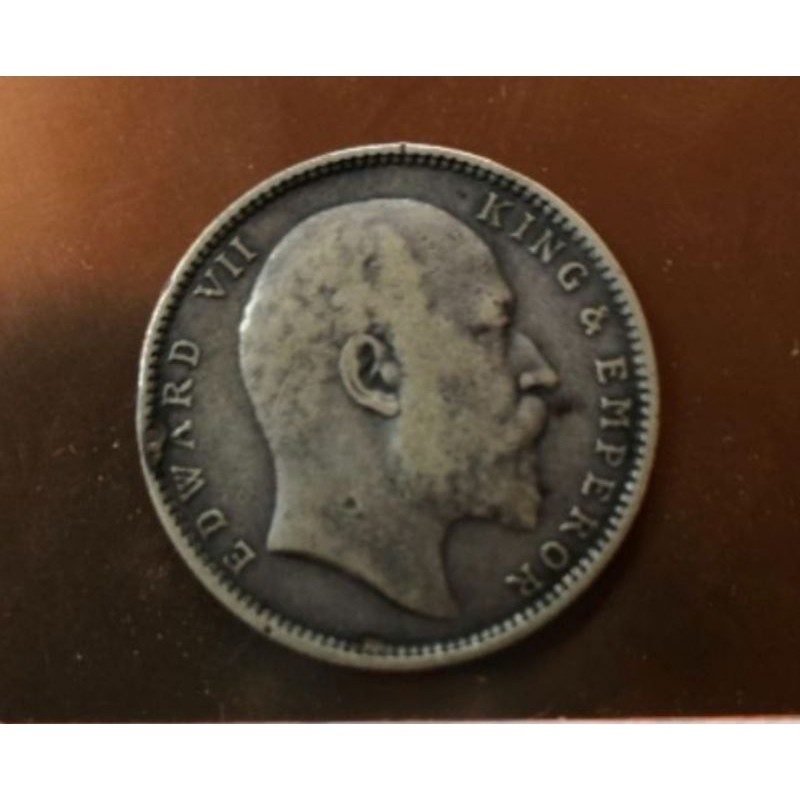 เหรียญเงิน​  one​ rupee 1906