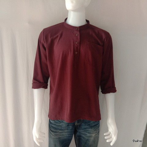 เสื้อพื้นเมืองชาย#เสื้อชายแขนยาว#เสื้อคอจีน#กระดุม4เม็ด - รูปที่ 2