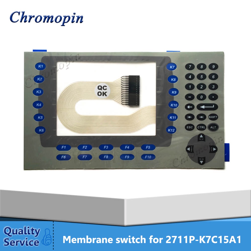 แป้นพิมพ์สวิตช์เมมเบรนสําหรับ AB 2711P-K7C15A1 2711P-K7C15A2 2711P-K7C15A6 2711P-K7C15A7 ปุ่มกดเมมเบ