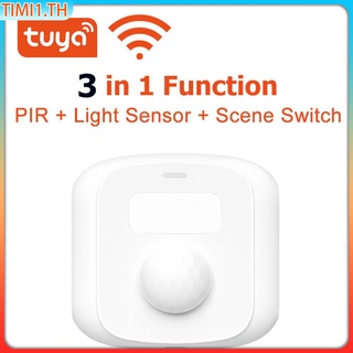 Tuya เซนเซอร์อินฟราเรด WiFi Zigbee ร่างกายมนุษย์ เซนเซอร์ตรวจจับแสง สวิตช์ฉาก 3 in 1