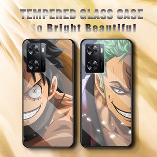 เคสโทรศัพท์ OPPO A57 4G（2022）ฝาครอบกันกระแทกกระจกแข็ง One Piece อะนิเมะการ์ตูน 206