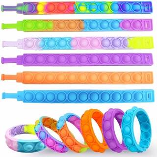 Rainbow Push jam tangan Pop it besar murah malaysia pop it สร้อยข้อมือ Fidget Toy simple dimple ซิลิโคนสายรัดข้อมือนาฬิกา unzip สร้อยข้อมือ finger bubble สำหรับเด็ก Anti Stress Toy