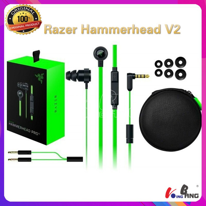 ช ดห ฟ ง Razer Hammerhead V2 Pro พร อมไมโครโฟน ห ฟ งอ นเอ ยร แบบม สายสำหร บการเล นเกม ห ฟ งค ณภาพส งส เข ยว Shopee Thailand