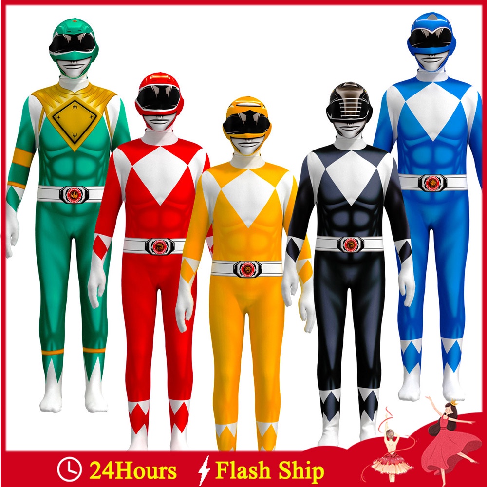 Children Power Samurai Sentai Shinkenger Rangers Lycra Kids Ranger Costumes Cosplay Superhero Samura