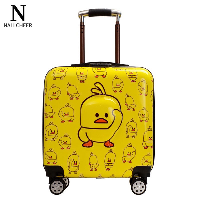 NALLCHEER กระเป๋าเดินทางสำหรับเด็กขนาด18นิ้ว,กระเป๋าเดินทางล้อลากลายการ์ตูนกระเป๋าเดินทางขึ้นเครื่องสำหรับเด็ก NWWX