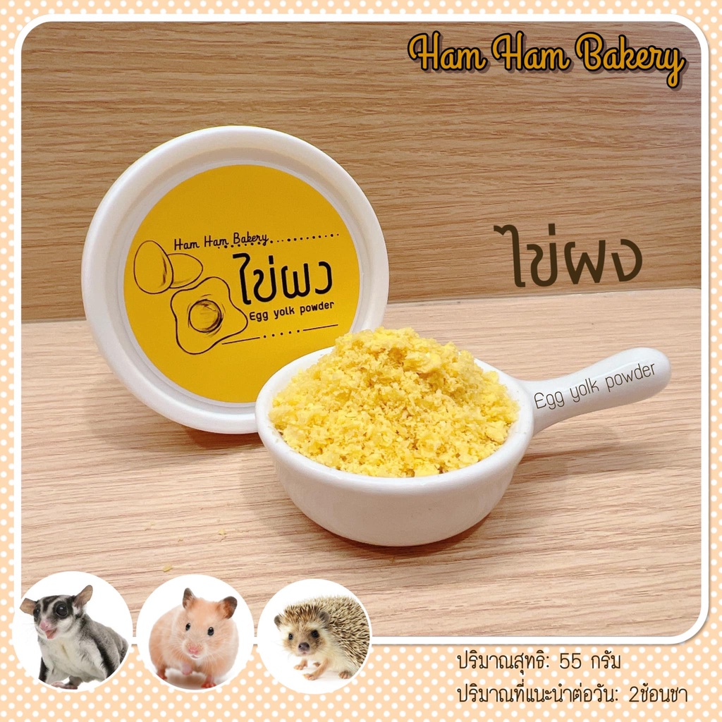 ไข่ผง 55 กรัม แบบกระปุก หอมอร่อย โปรตีนสูง ทานง่าย สำหรับหนูเเละสัตว์ฟันเเทะ