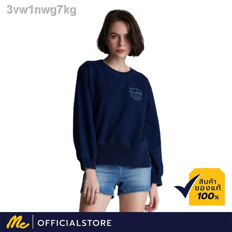 ✖∏Mc Jeans เสื้อสเวตเตอร์ ผู้หญิง MTSP507 สียีนส์ THE JOURNEY  เสื้อกันหนาว
