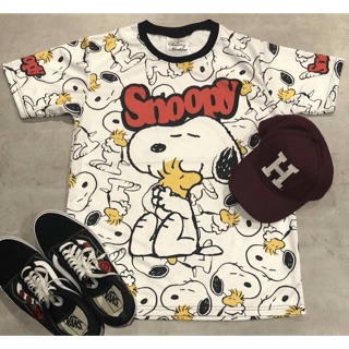 เสื้อ &amp; เดรส ผ้าดาวกระจายลาย Snoopy