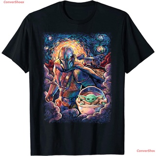 เสื้อยืดยอดนิยม Star Wars The Mandalorian &amp; The Child Starry Night Style T-Shirt Mens Womens T-shirts