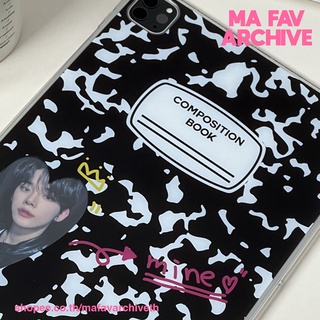 (pre-order สินค้าจากเกาหลี) mafavarchive - black composition book mini frame ipad case เคสไอแพดขอบนิ่มพื้นหลังแข็ง